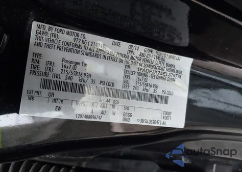 2014 Ford Focus Se from USA, damaged, VIN 1FADP3K25EL379778